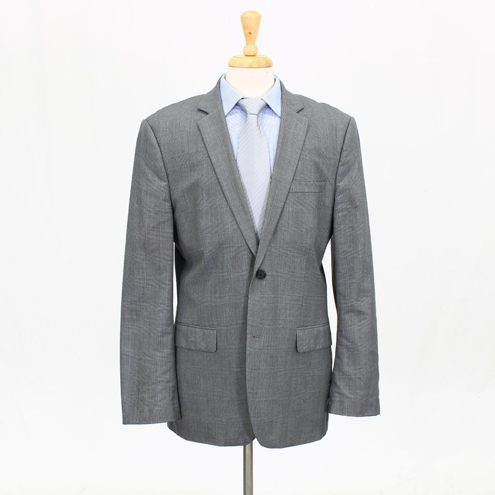 Express 42L Gray Check 2-Button Sport Coat Blazer Jacket B369